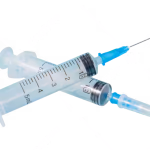 Spuit 5 ml met injectienaalden 23G blauw 0,6×40 mm – 10 stuks